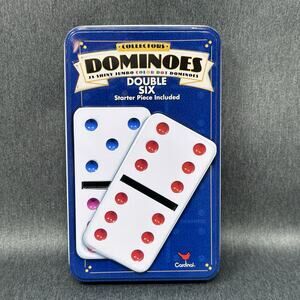 Cardinal Collector's Dominoes 28 Shiny Jumbo Color Dot Double Six Starter Piece